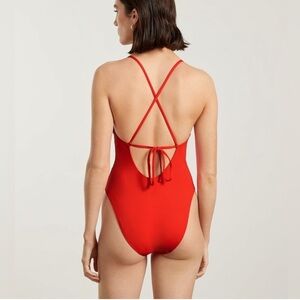 Everlane Vibrant Red Women's One Piece String Swimsuit